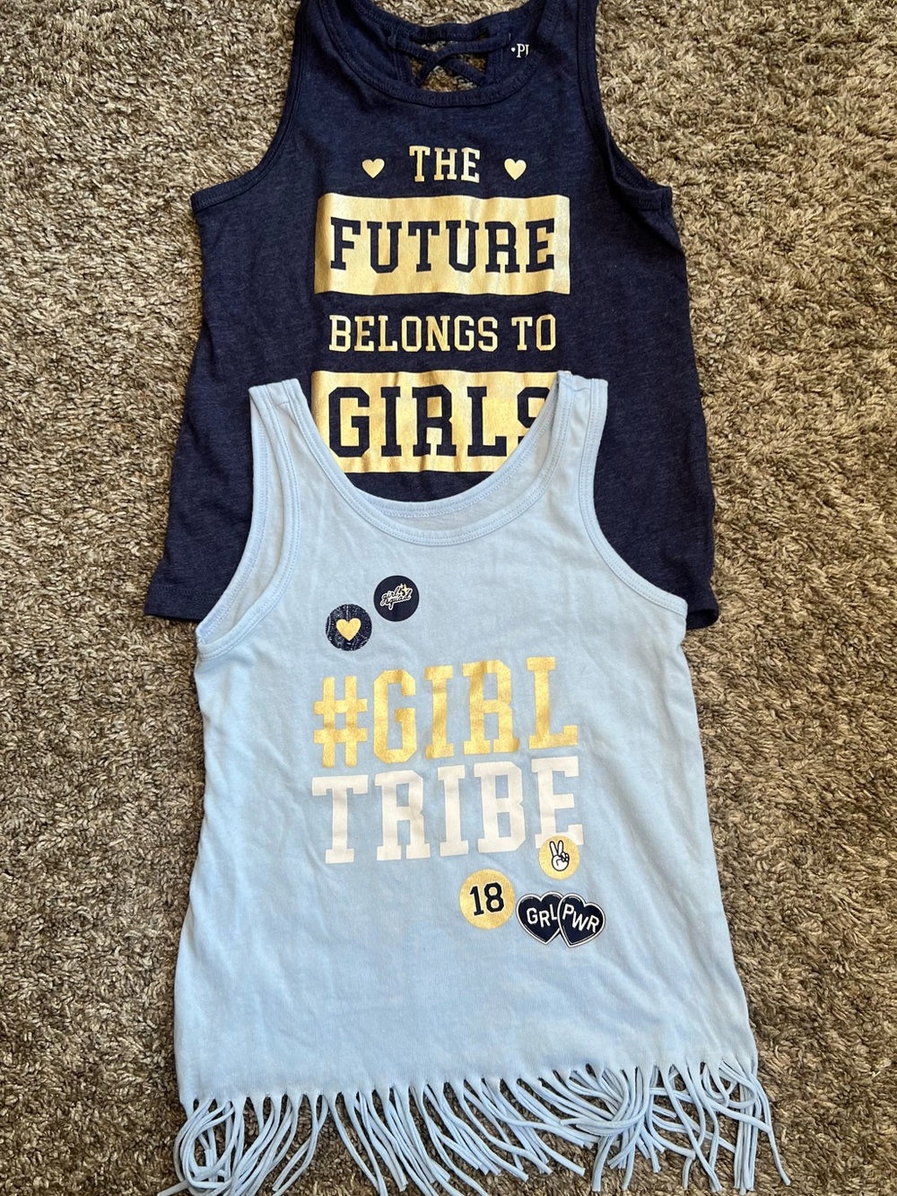 The Children's Place Navy & Light Blue Graphic Tank Top Set